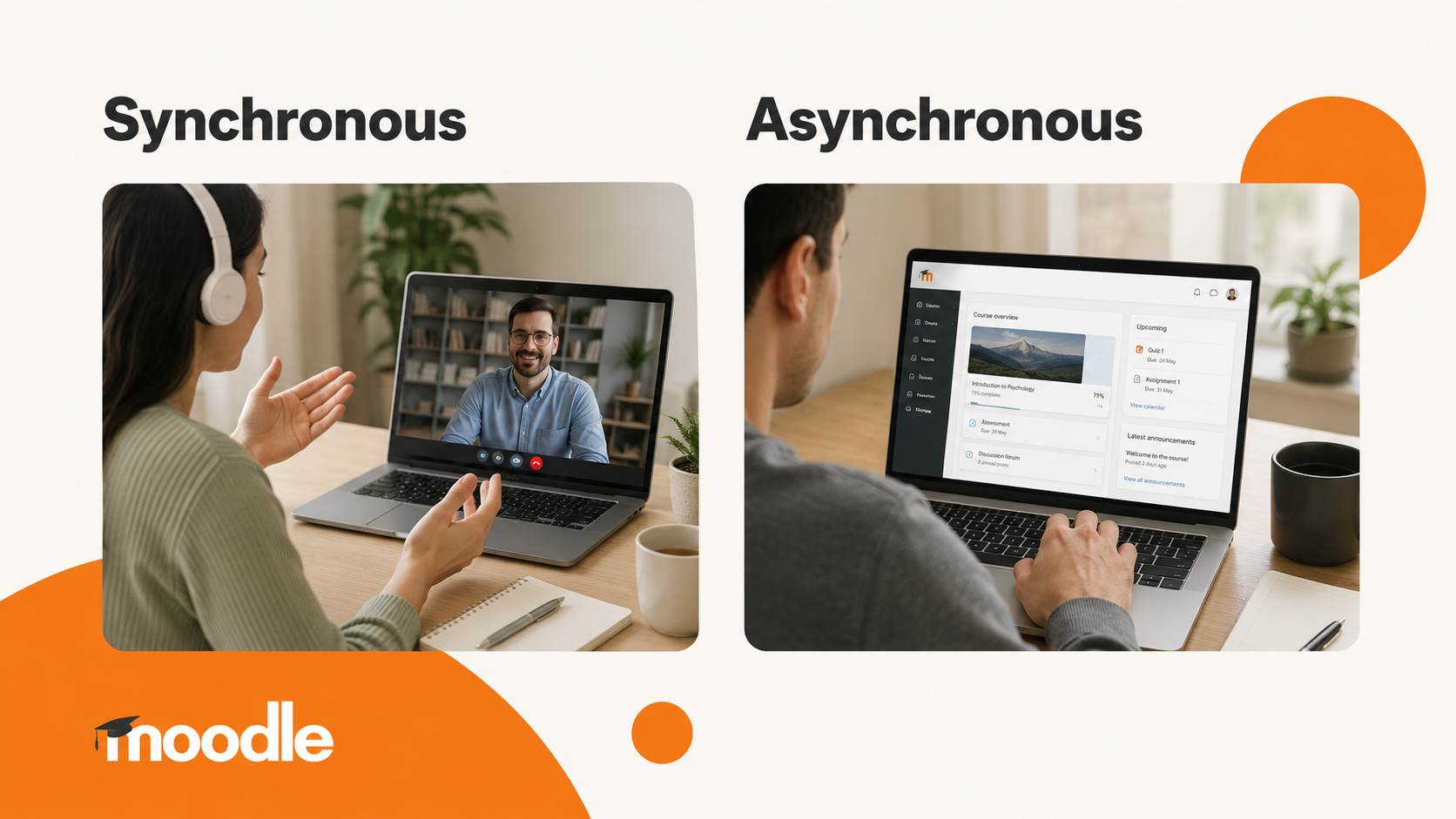 Slide showing the fully asynchronous design of the STEaPP Online MSc - no synchronous attendance required, all content self-contained and accessible across time zones
